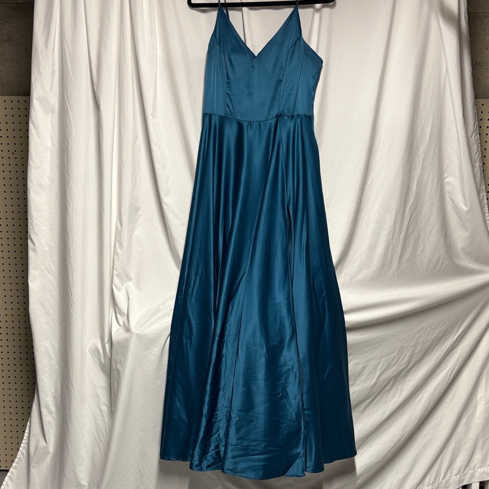 Windsor Blue-green Pleated Maxi Dress for weddings or prom